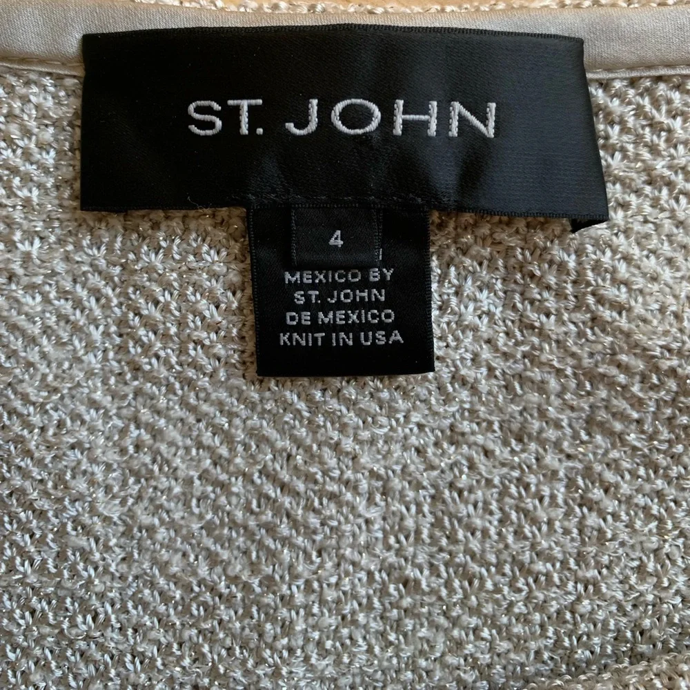 St. John Knit Skirt Cream/Tan with Gold Thread PF11 GRP2 - Picture 5 of 10